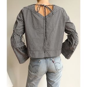 Derek Lam 10 Crosby Cotton Checkered Top